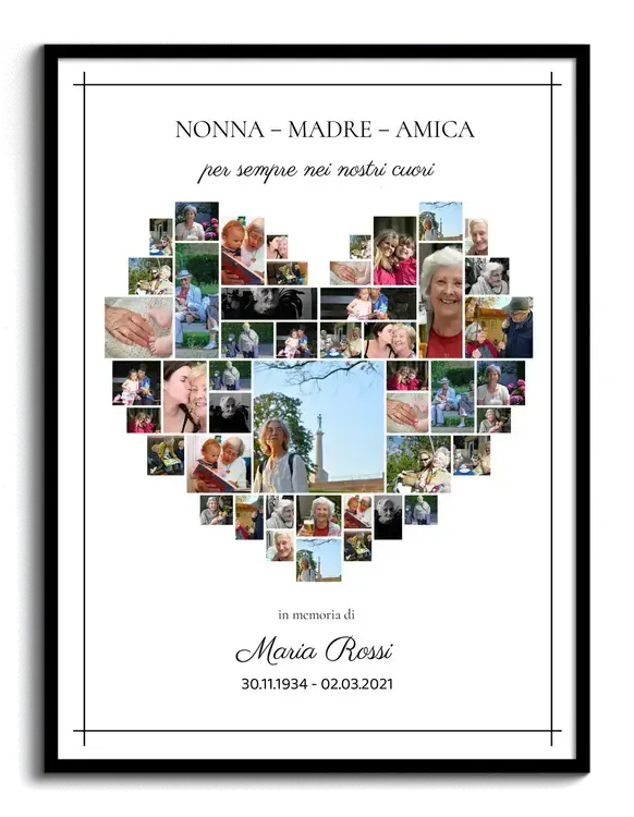 Collage cuore commemorativa personalizzabile