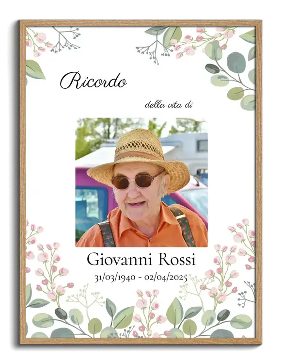 Foto Ricordo su Sfondo Floreale